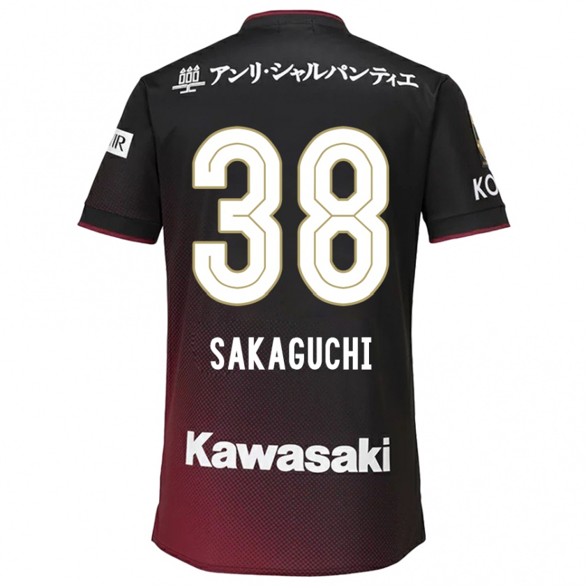 Kandiny Hombre Camiseta Yuki Sakaguchi #38 Negro Rojo 1ª Equipación 2024/25 La Camisa Chile