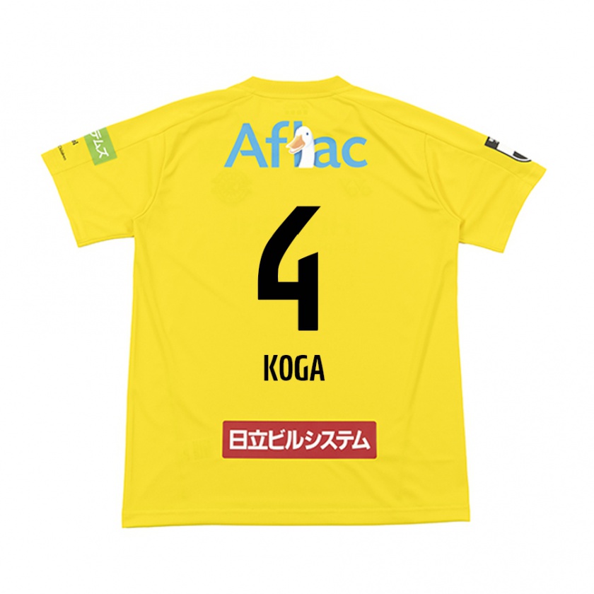 Kandiny Hombre Camiseta Taiyo Koga #4 Amarillo Negro 1ª Equipación 2024/25 La Camisa Chile