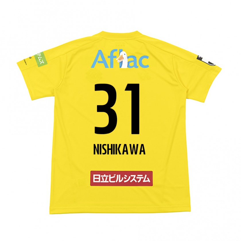 Kandiny Hombre Camiseta Genki Nishikawa #31 Amarillo Negro 1ª Equipación 2024/25 La Camisa Chile