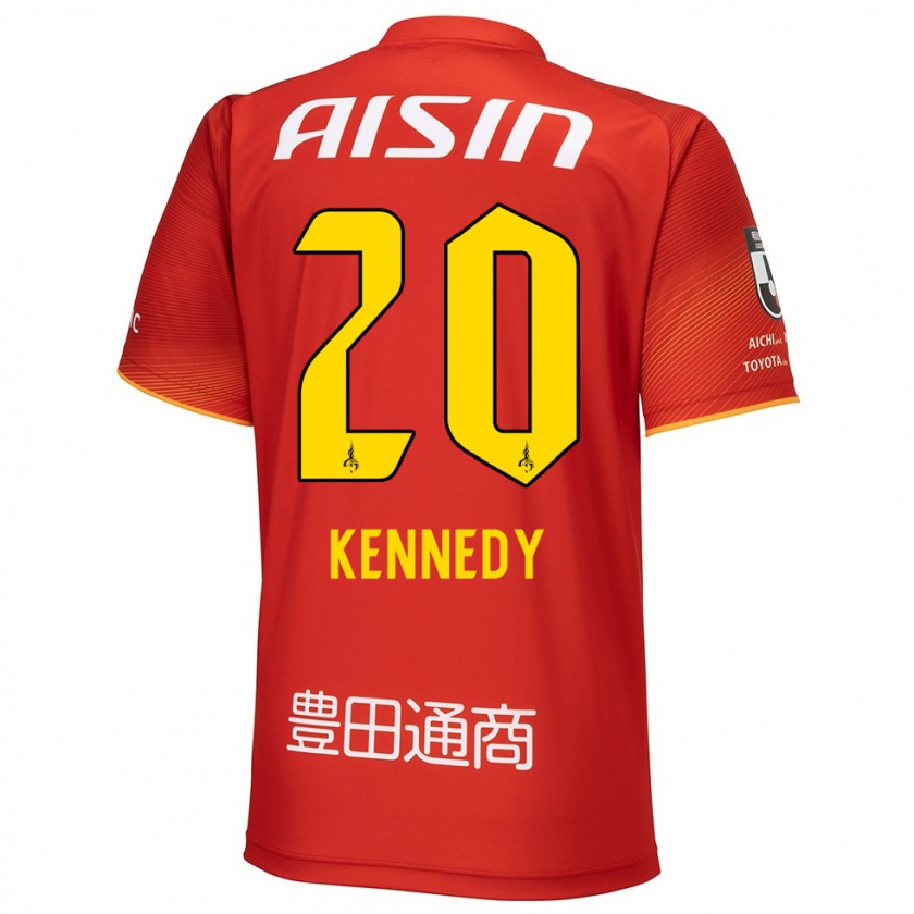 Kandiny Hombre Camiseta Kennedy Egbus Mikuni #20 Rojo Blanco Amarillo 1ª Equipación 2024/25 La Camisa Chile