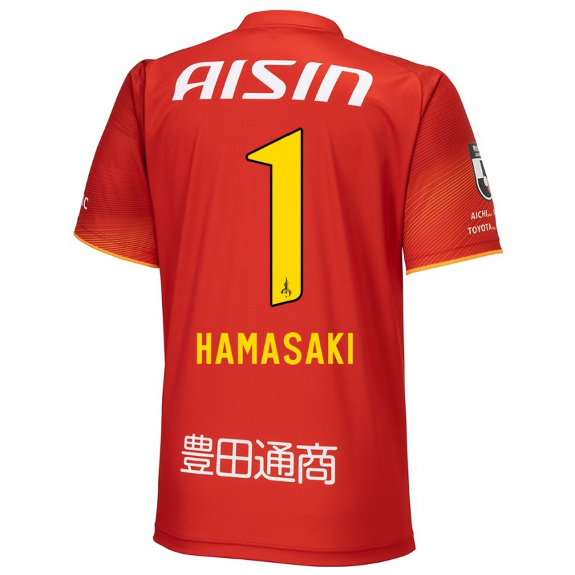 Kandiny Hombre Camiseta Shiki Hamasaki #1 Rojo Blanco Amarillo 1ª Equipación 2024/25 La Camisa Chile