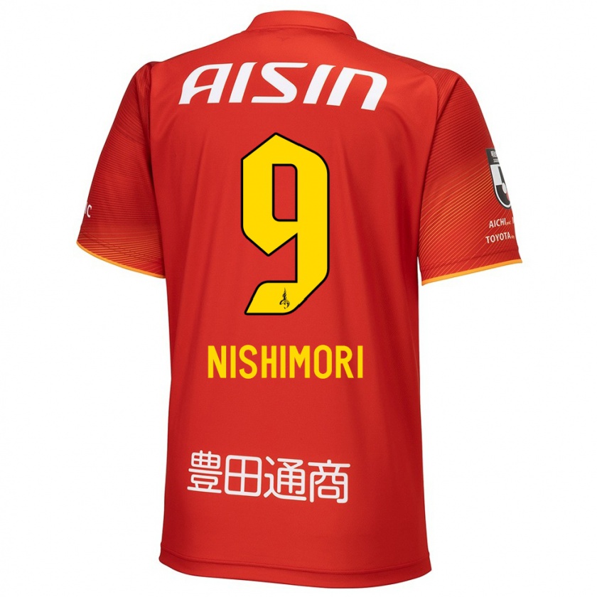 Kandiny Hombre Camiseta Naoto Nishimori #9 Rojo Blanco Amarillo 1ª Equipación 2024/25 La Camisa Chile