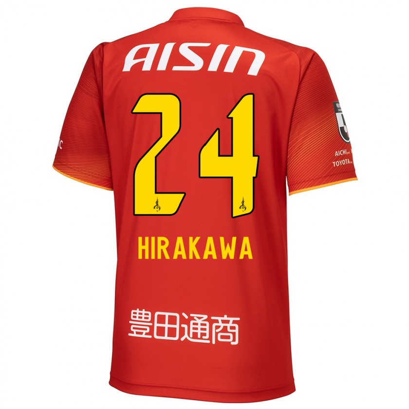 Kandiny Hombre Camiseta Haruto Hirakawa #24 Rojo Blanco Amarillo 1ª Equipación 2024/25 La Camisa Chile