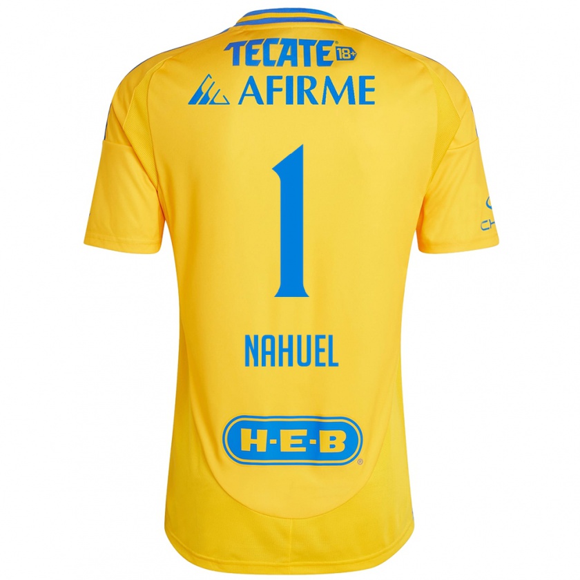 Kandiny Hombre Camiseta Nahuel Guzmán #1 Oro Amarillo 1ª Equipación 2024/25 La Camisa Chile