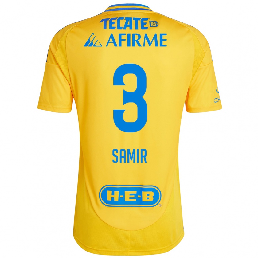 Kandiny Hombre Camiseta Samir Caetano #3 Oro Amarillo 1ª Equipación 2024/25 La Camisa Chile