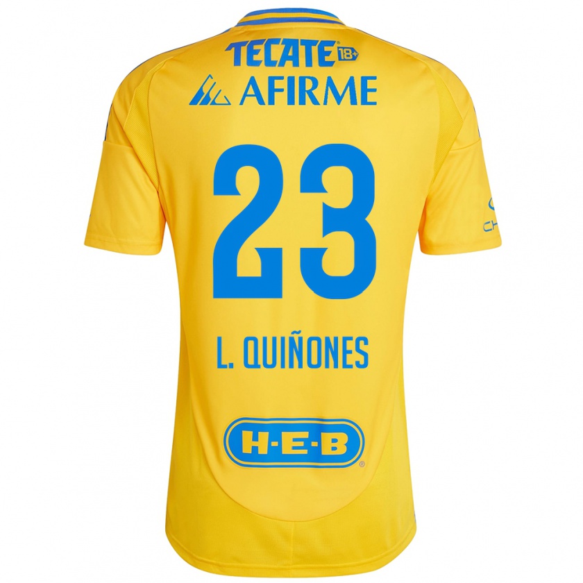 Kandiny Hombre Camiseta Luis Quiñones #23 Oro Amarillo 1ª Equipación 2024/25 La Camisa Chile