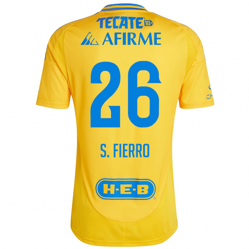 Kandiny Hombre Camiseta Sebastián Fierro #26 Oro Amarillo 1ª Equipación 2024/25 La Camisa Chile