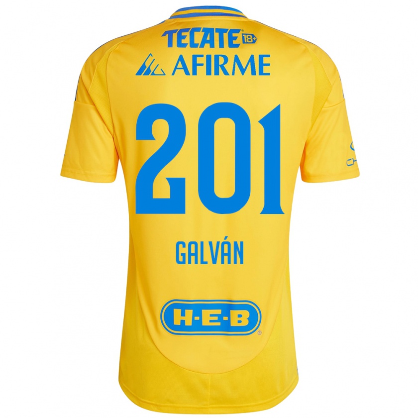 Kandiny Hombre Camiseta Isac Galván #201 Oro Amarillo 1ª Equipación 2024/25 La Camisa Chile