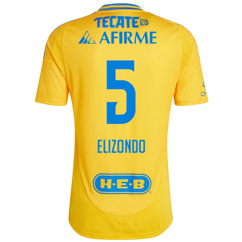 Kandiny Hombre Camiseta Fernanda Elizondo #5 Oro Amarillo 1ª Equipación 2024/25 La Camisa Chile