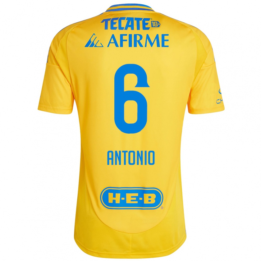 Kandiny Hombre Camiseta Nancy Antonio #6 Oro Amarillo 1ª Equipación 2024/25 La Camisa Chile