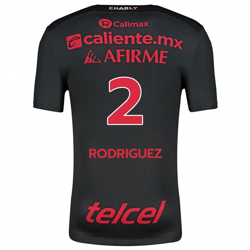 Kandiny Hombre Camiseta Antonio Rodríguez #2 Negro Rojo 1ª Equipación 2024/25 La Camisa Chile