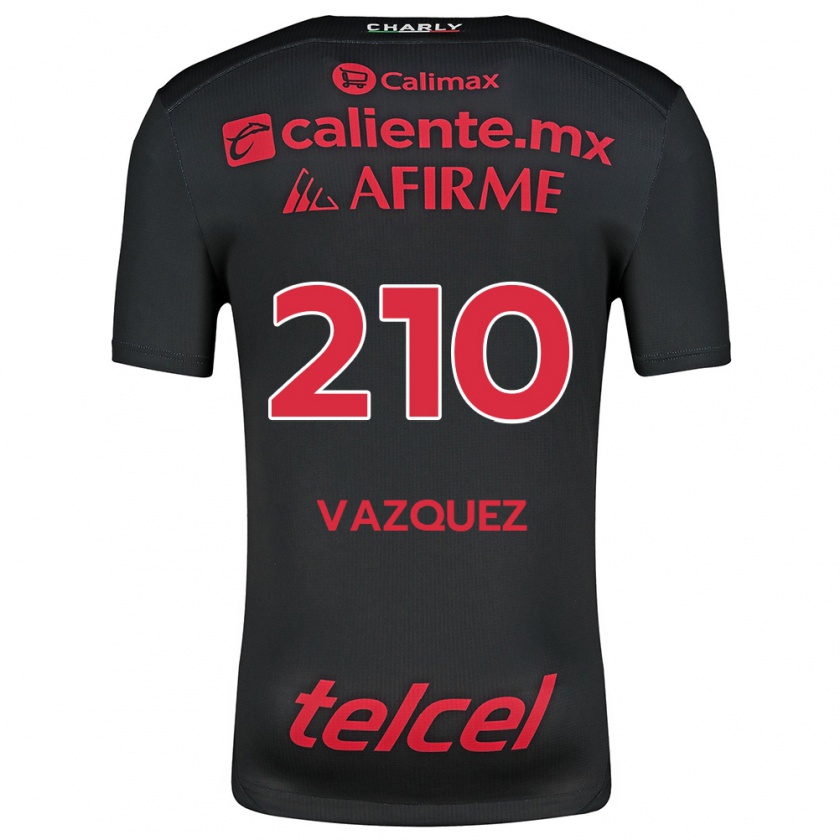 Kandiny Hombre Camiseta Daniel Vázquez #210 Negro Rojo 1ª Equipación 2024/25 La Camisa Chile