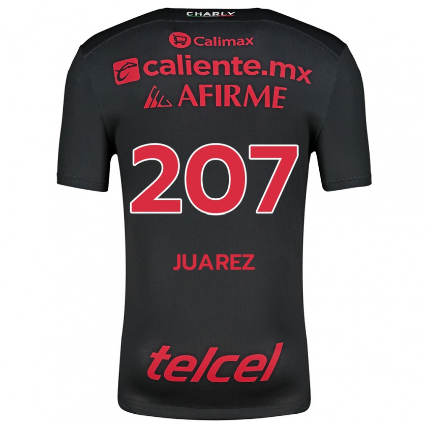 Kandiny Hombre Camiseta José Juárez #207 Negro Rojo 1ª Equipación 2024/25 La Camisa Chile