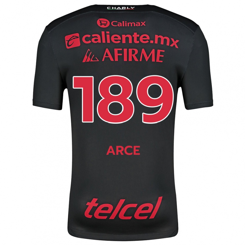 Kandiny Hombre Camiseta Diego Arce #189 Negro Rojo 1ª Equipación 2024/25 La Camisa Chile