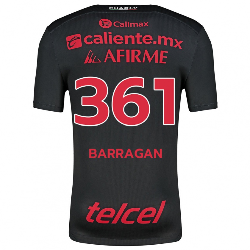 Kandiny Hombre Camiseta Jesús Barragán #361 Negro Rojo 1ª Equipación 2024/25 La Camisa Chile