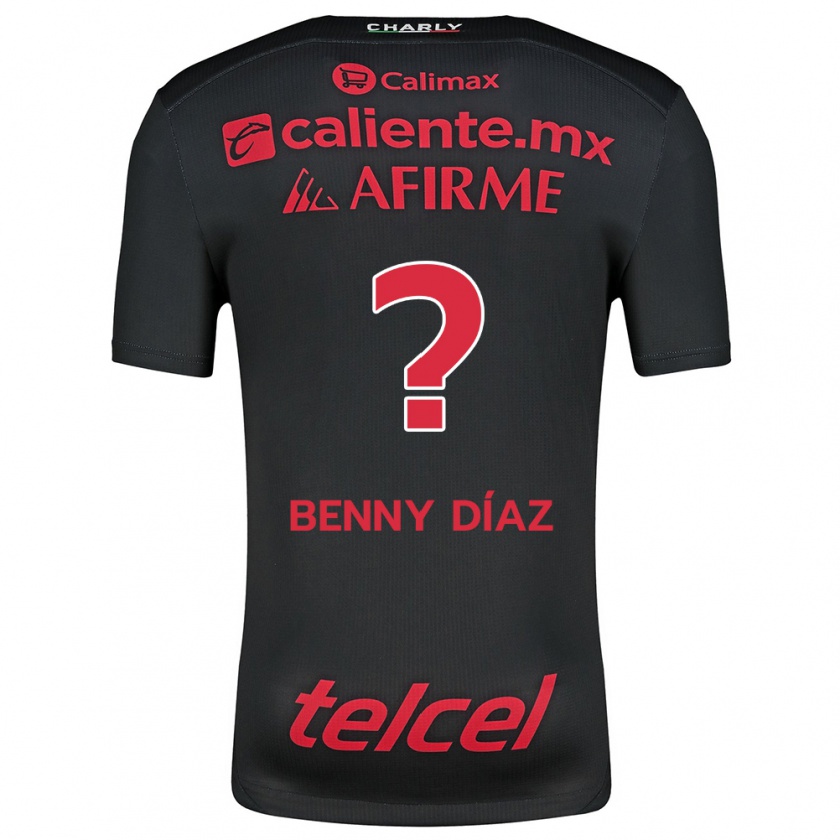 Kandiny Hombre Camiseta Benny Díaz #0 Negro Rojo 1ª Equipación 2024/25 La Camisa Chile