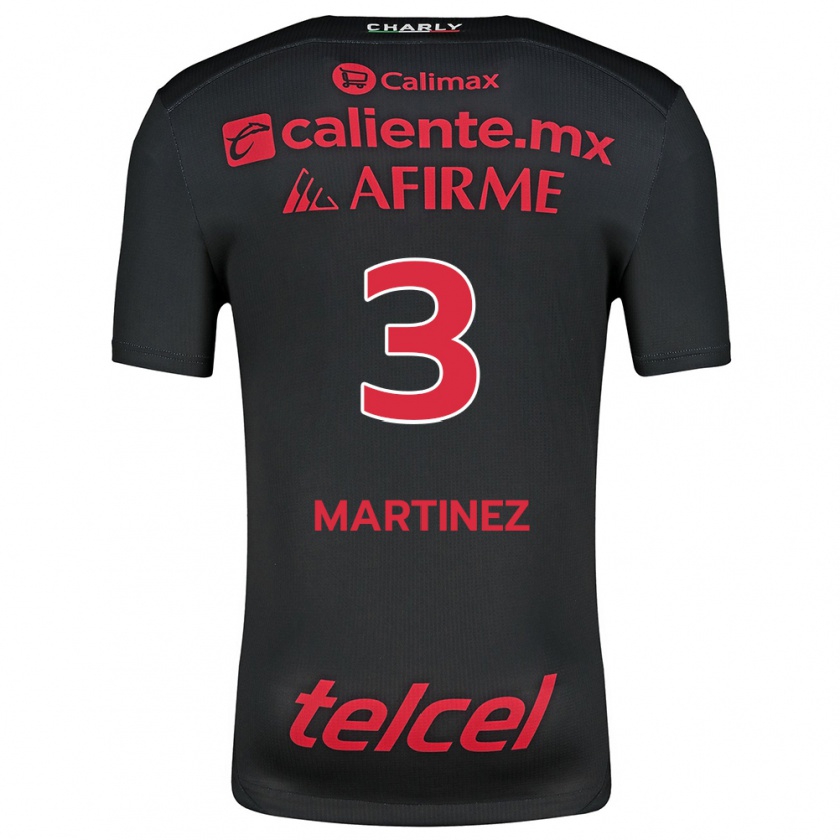 Kandiny Hombre Camiseta Nathaly Martínez #3 Negro Rojo 1ª Equipación 2024/25 La Camisa Chile