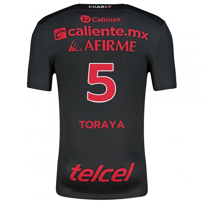 Kandiny Hombre Camiseta Yadira Toraya #5 Negro Rojo 1ª Equipación 2024/25 La Camisa Chile