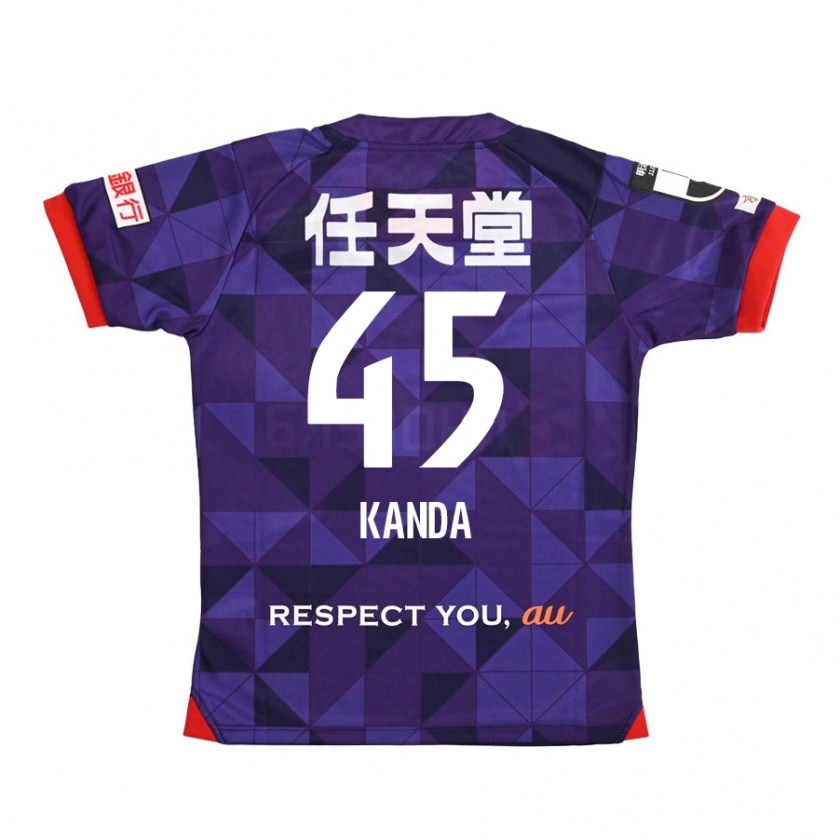 Kandiny Hombre Camiseta Kotaro Kanda #45 Púrpura Blanco 1ª Equipación 2024/25 La Camisa Chile