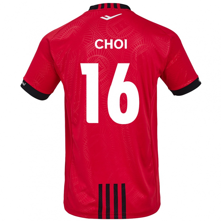 Kandiny Hombre Camiseta Jun Choi #16 Negro Rojo 1ª Equipación 2024/25 La Camisa Chile