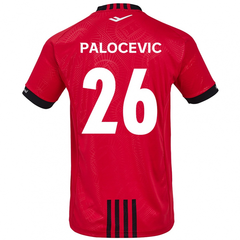 Kandiny Hombre Camiseta Aleksandar Palocevic #26 Negro Rojo 1ª Equipación 2024/25 La Camisa Chile