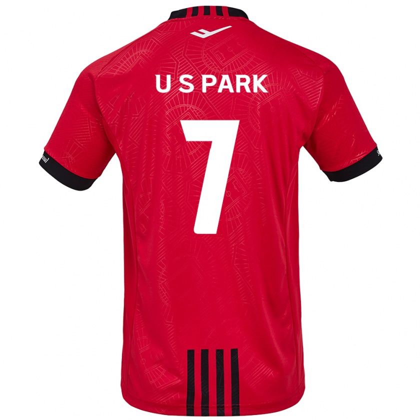 Kandiny Hombre Camiseta Sun-Uk Park #7 Negro Rojo 1ª Equipación 2024/25 La Camisa Chile