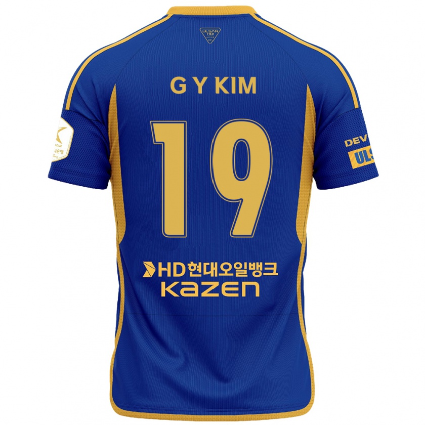 Kandiny Hombre Camiseta Young-Gwon Kim #19 Azul Amarillo 1ª Equipación 2024/25 La Camisa Chile