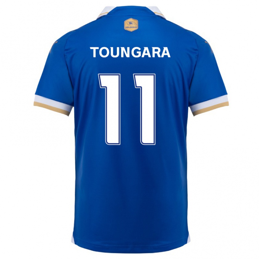 Kandiny Hombre Camiseta Aboubacar Toungara #11 Azul Blanco 1ª Equipación 2024/25 La Camisa Chile