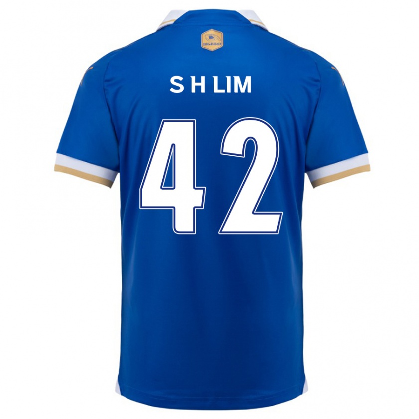 Kandiny Hombre Camiseta Hyun-Sub Lim #42 Azul Blanco 1ª Equipación 2024/25 La Camisa Chile