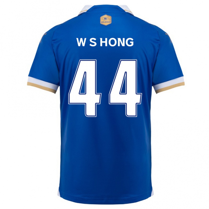 Kandiny Hombre Camiseta Sang-Won Hong #44 Azul Blanco 1ª Equipación 2024/25 La Camisa Chile