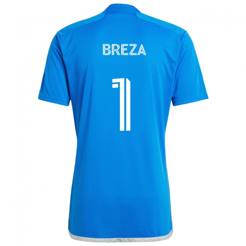 Kandiny Hombre Camiseta Sebastian Breza #1 Azul Blanco 1ª Equipación 2024/25 La Camisa Chile