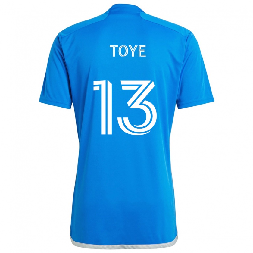 Kandiny Hombre Camiseta Mason Toye #13 Azul Blanco 1ª Equipación 2024/25 La Camisa Chile