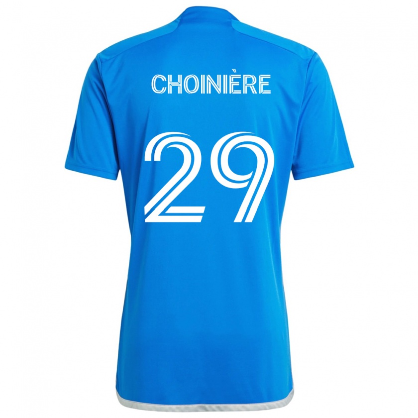 Kandiny Hombre Camiseta Mathieu Choinière #29 Azul Blanco 1ª Equipación 2024/25 La Camisa Chile