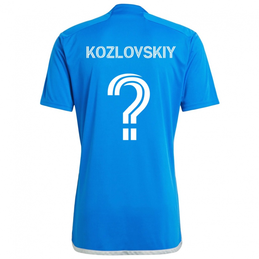 Kandiny Hombre Camiseta Sergei Kozlovskiy #0 Azul Blanco 1ª Equipación 2024/25 La Camisa Chile