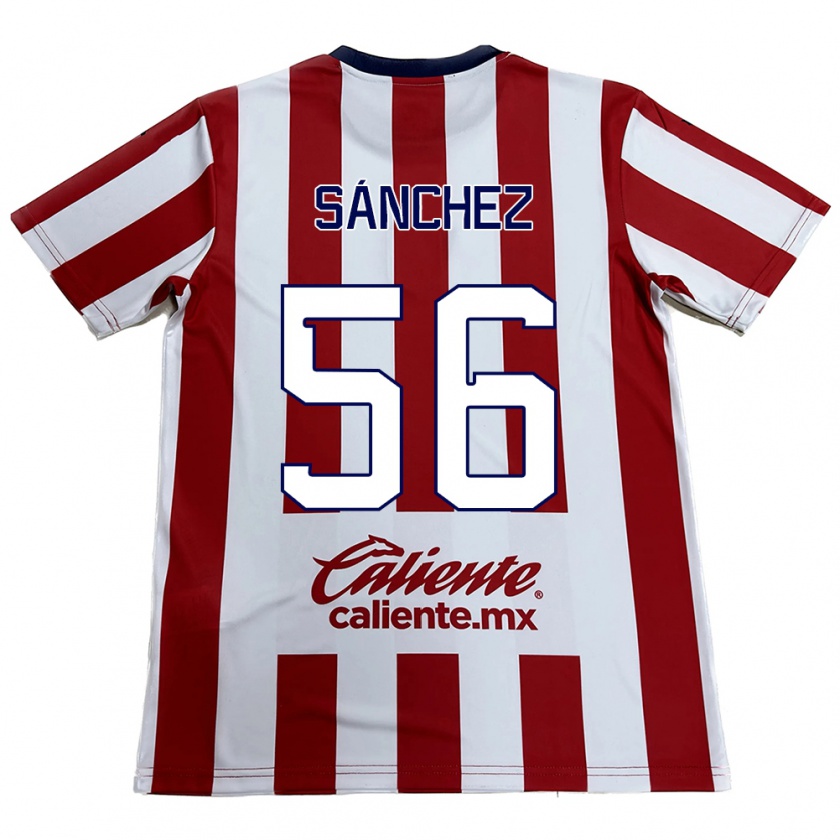 Kandiny Hombre Camiseta Benjamín Sánchez #56 Rojo Blanco 1ª Equipación 2024/25 La Camisa Chile