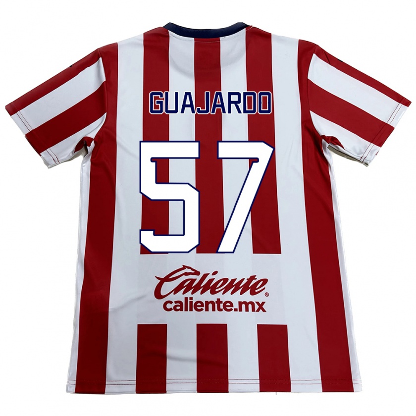 Kandiny Hombre Camiseta Dylan Guajardo #57 Rojo Blanco 1ª Equipación 2024/25 La Camisa Chile