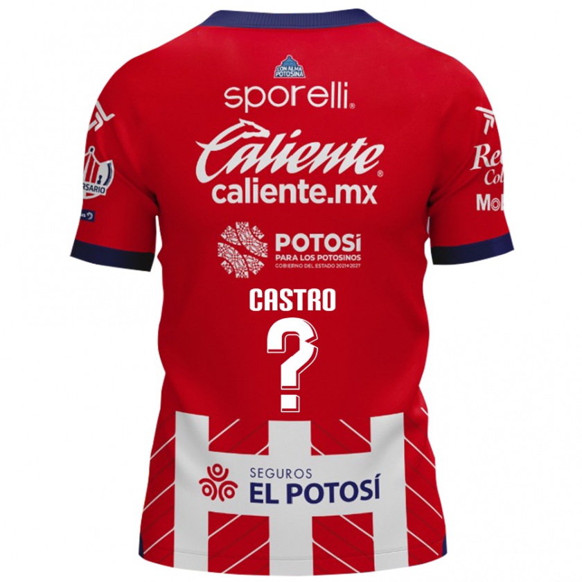 Kandiny Hombre Camiseta Juan Castro #0 Rojo Blanco 1ª Equipación 2024/25 La Camisa Chile