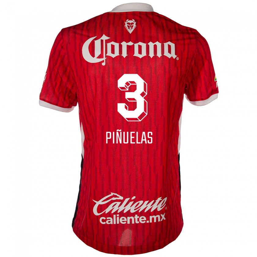 Kandiny Hombre Camiseta Fernando Piñuelas #3 Rojo Blanco 1ª Equipación 2024/25 La Camisa Chile