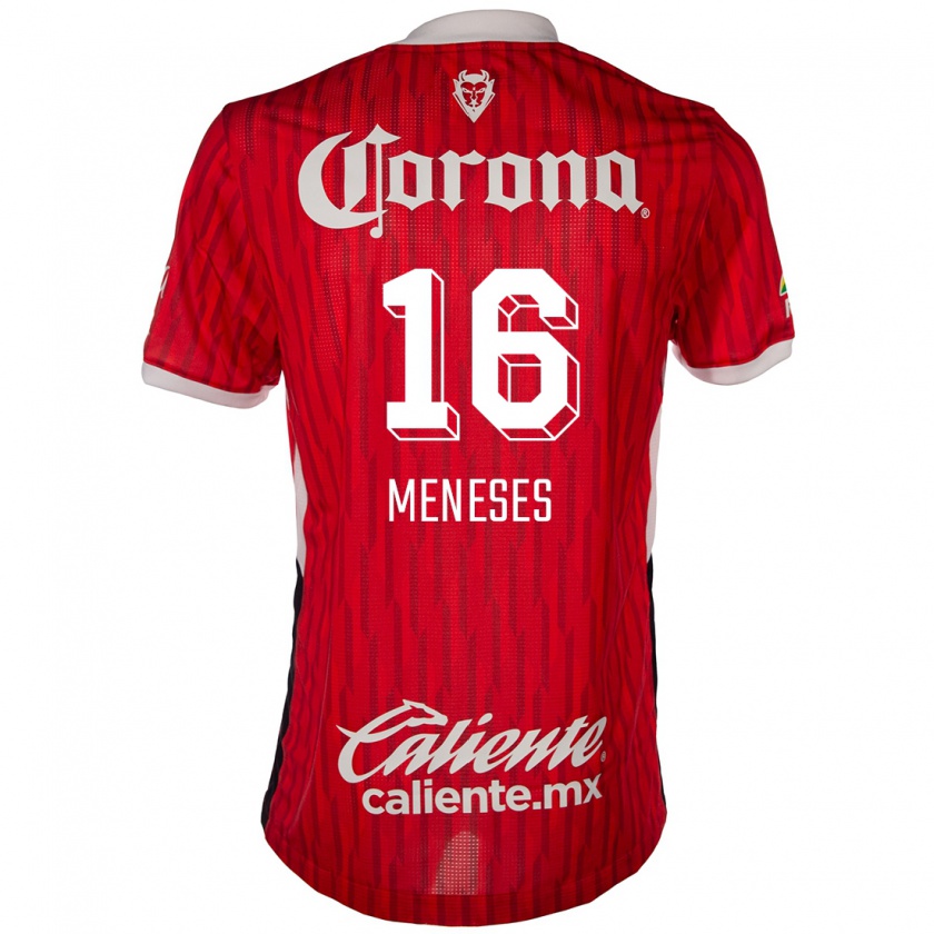 Kandiny Hombre Camiseta Jean Meneses #16 Rojo Blanco 1ª Equipación 2024/25 La Camisa Chile