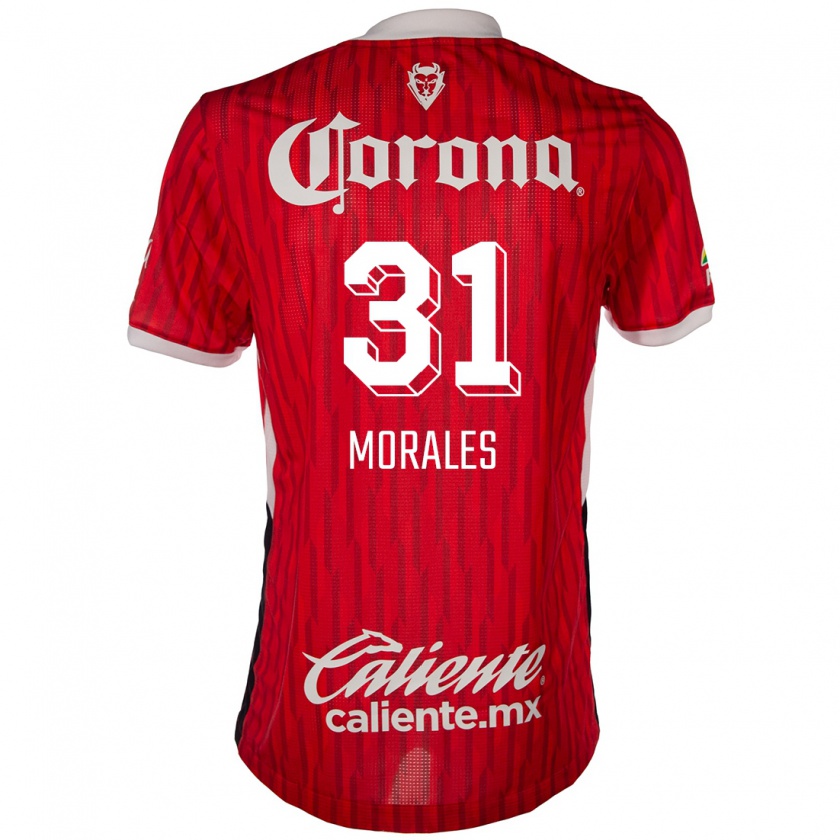 Kandiny Hombre Camiseta Robert Morales #31 Rojo Blanco 1ª Equipación 2024/25 La Camisa Chile