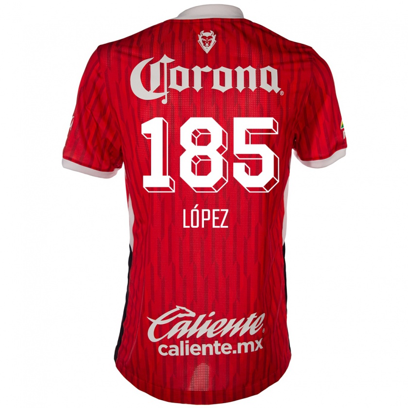 Kandiny Hombre Camiseta David López #185 Rojo Blanco 1ª Equipación 2024/25 La Camisa Chile