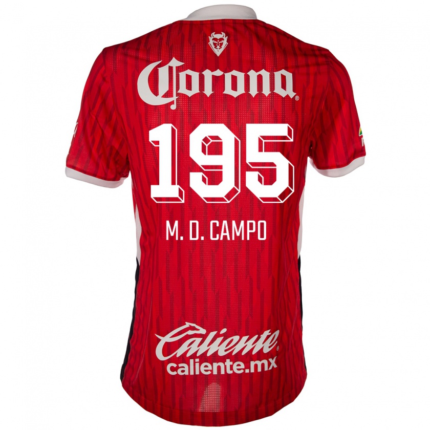 Kandiny Hombre Camiseta Arturo Martín Del Campo #195 Rojo Blanco 1ª Equipación 2024/25 La Camisa Chile