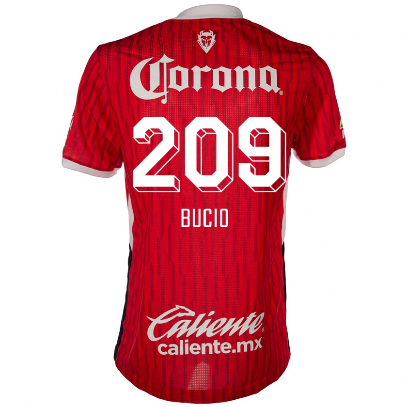 Kandiny Hombre Camiseta Sebastián Bucio #209 Rojo Blanco 1ª Equipación 2024/25 La Camisa Chile