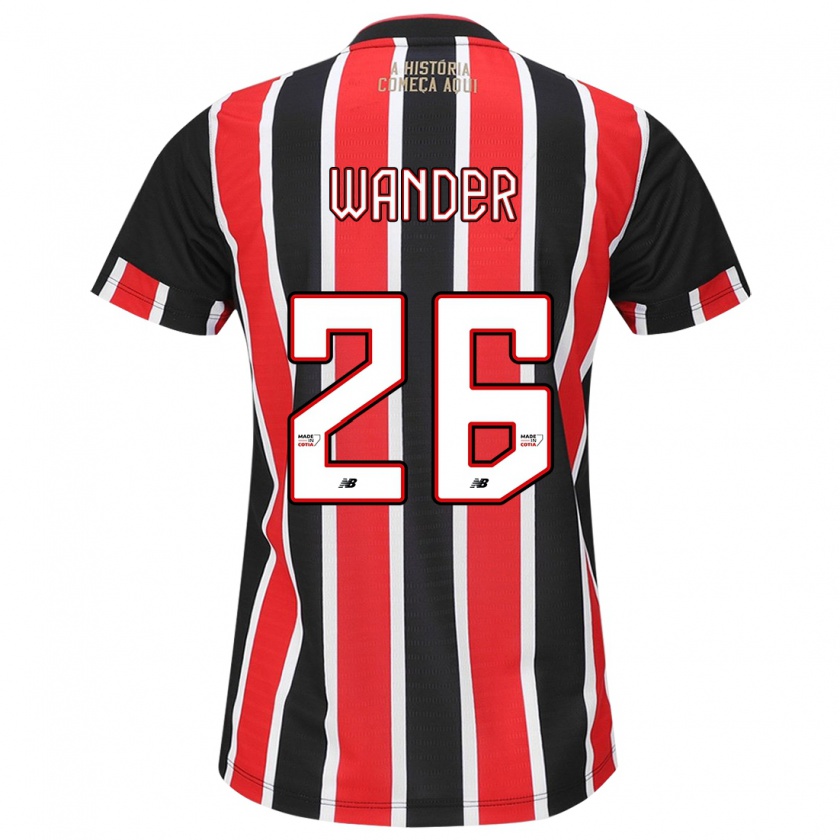 Kandiny Hombre Camiseta Talles Wander #26 Negro Rojo Blanco 2ª Equipación 2024/25 La Camisa Chile