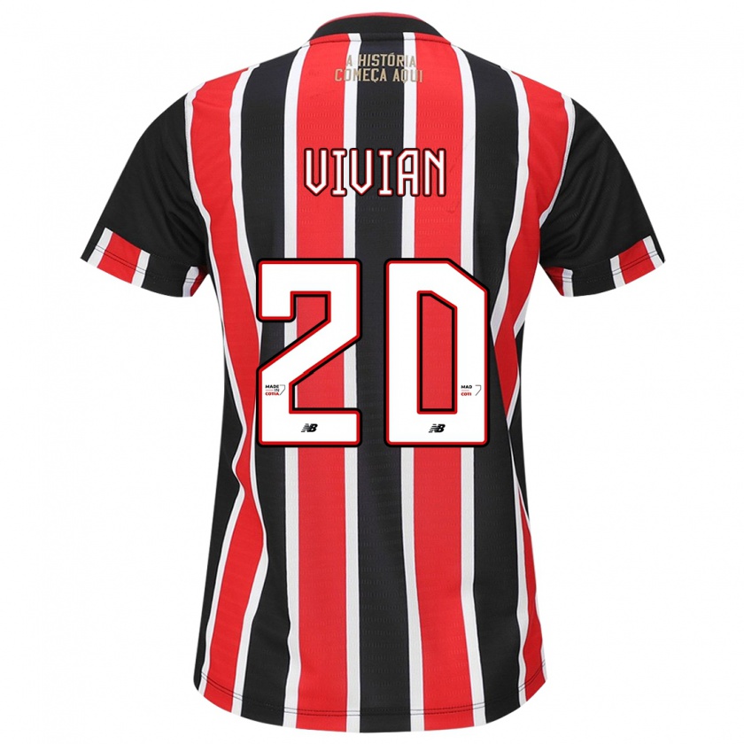 Kandiny Hombre Camiseta Vivian #20 Negro Rojo Blanco 2ª Equipación 2024/25 La Camisa Chile