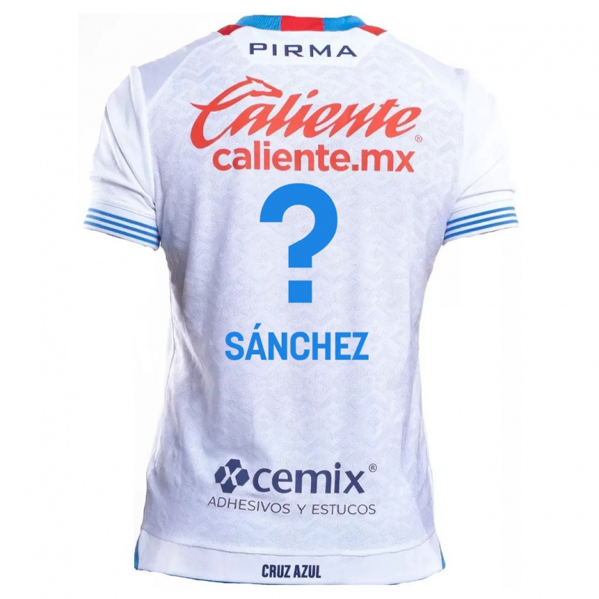 Kandiny Hombre Camiseta Jorge Sánchez #0 Blanco Azul 2ª Equipación 2024/25 La Camisa Chile