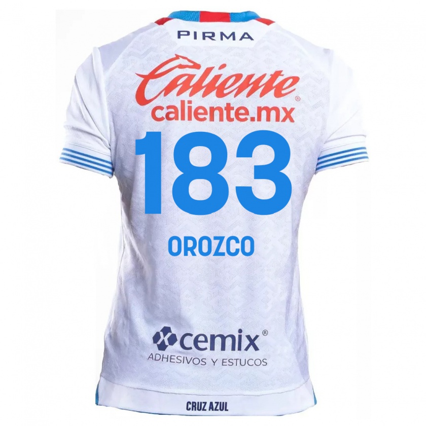 Kandiny Hombre Camiseta Fabrizzio Orozco #183 Blanco Azul 2ª Equipación 2024/25 La Camisa Chile