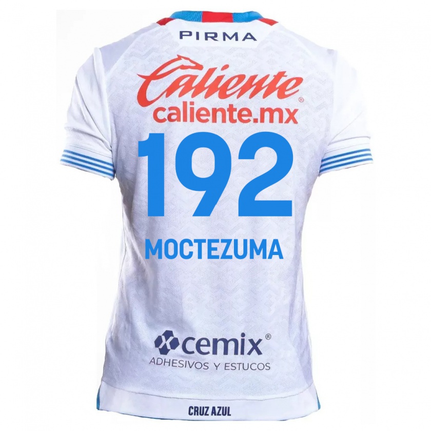 Kandiny Hombre Camiseta Brayan Moctezuma #192 Blanco Azul 2ª Equipación 2024/25 La Camisa Chile