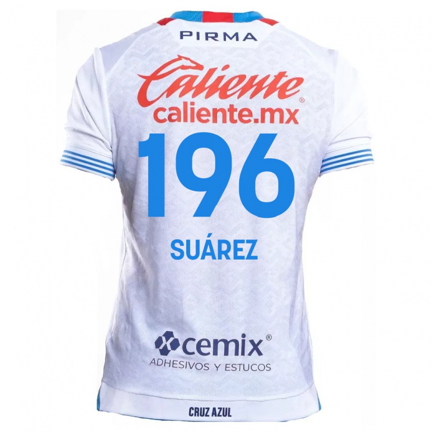 Kandiny Hombre Camiseta Javier Suárez #196 Blanco Azul 2ª Equipación 2024/25 La Camisa Chile