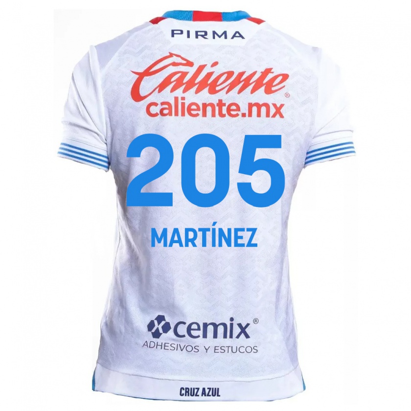 Kandiny Hombre Camiseta César Martínez #205 Blanco Azul 2ª Equipación 2024/25 La Camisa Chile